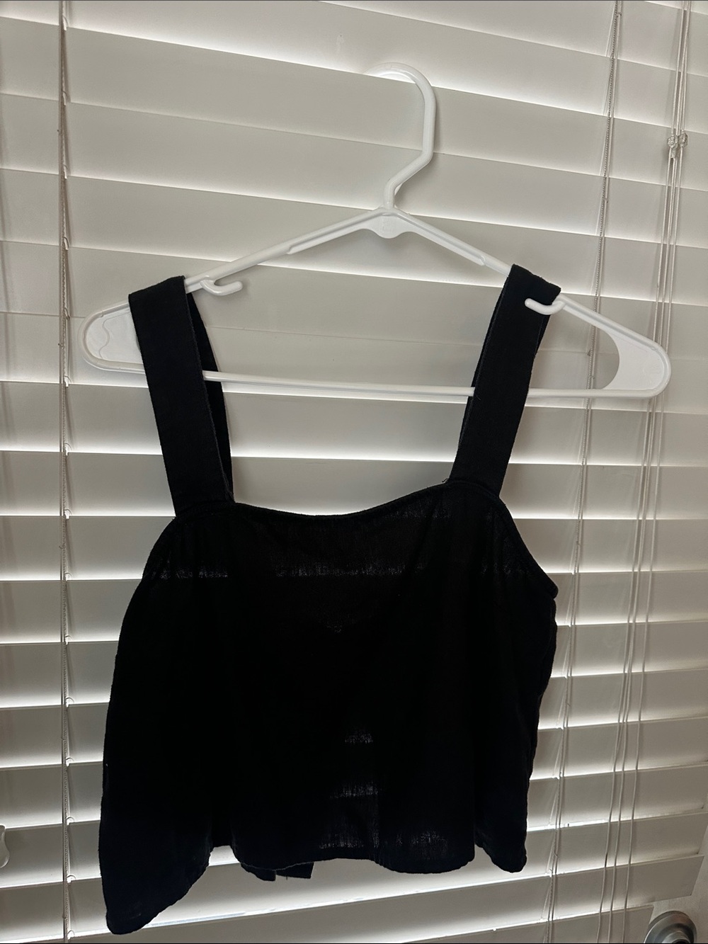 Black Crop Tank Top with Wide Straps